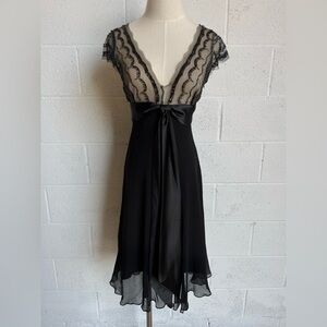 BCBGMAXAZRIA Black Silk Beaded Dress Size 2